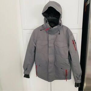 Boulder technical gear men’s snow jacket mountain small hooded grey rain